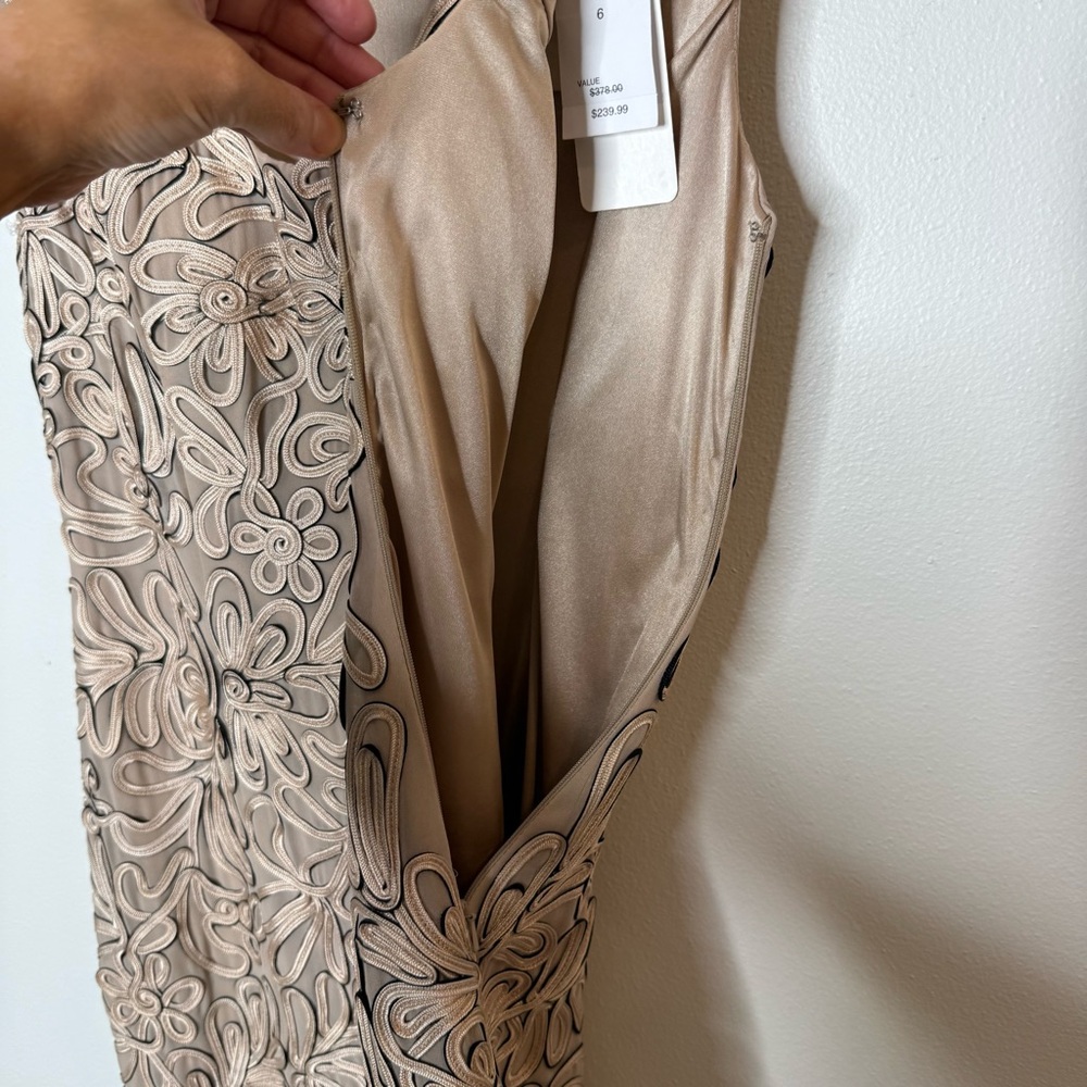 New Sue Wong Cap Sleeve Embroidered Appliqué Sheath Dress size 6 - Picture 14 of 15